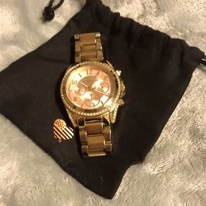 Rose gold oversized watch